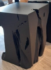 Teak Square Stool Aged Black Teak