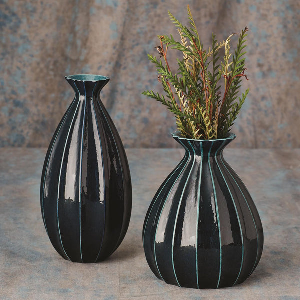 Fluted Cinched Vase