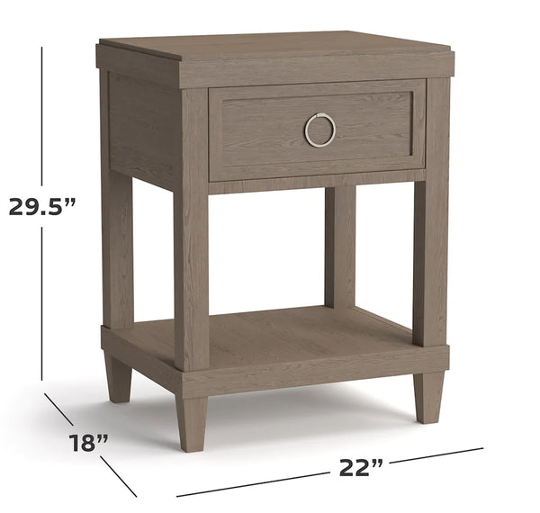 Ventura Bedside Table Shell White