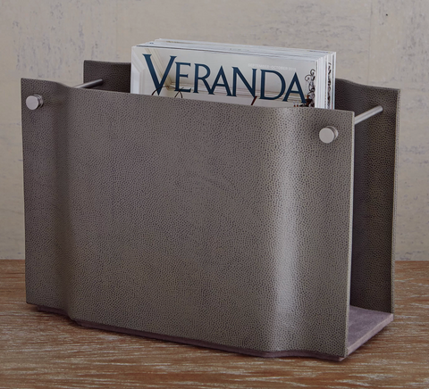 Gray Pebble Serpentine Caddy Magazine Rack