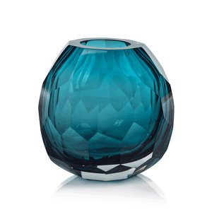 Maya Hand Cut Glass Vase - Medium